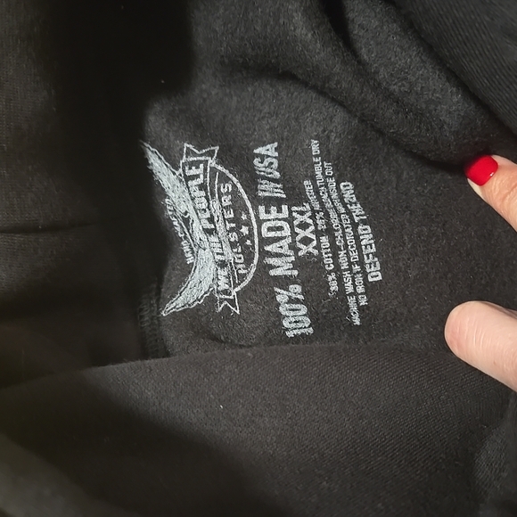 WE TH PEOPLE HOLSTERS Black Hoodie with American Flag Design - Picture 4 of 14